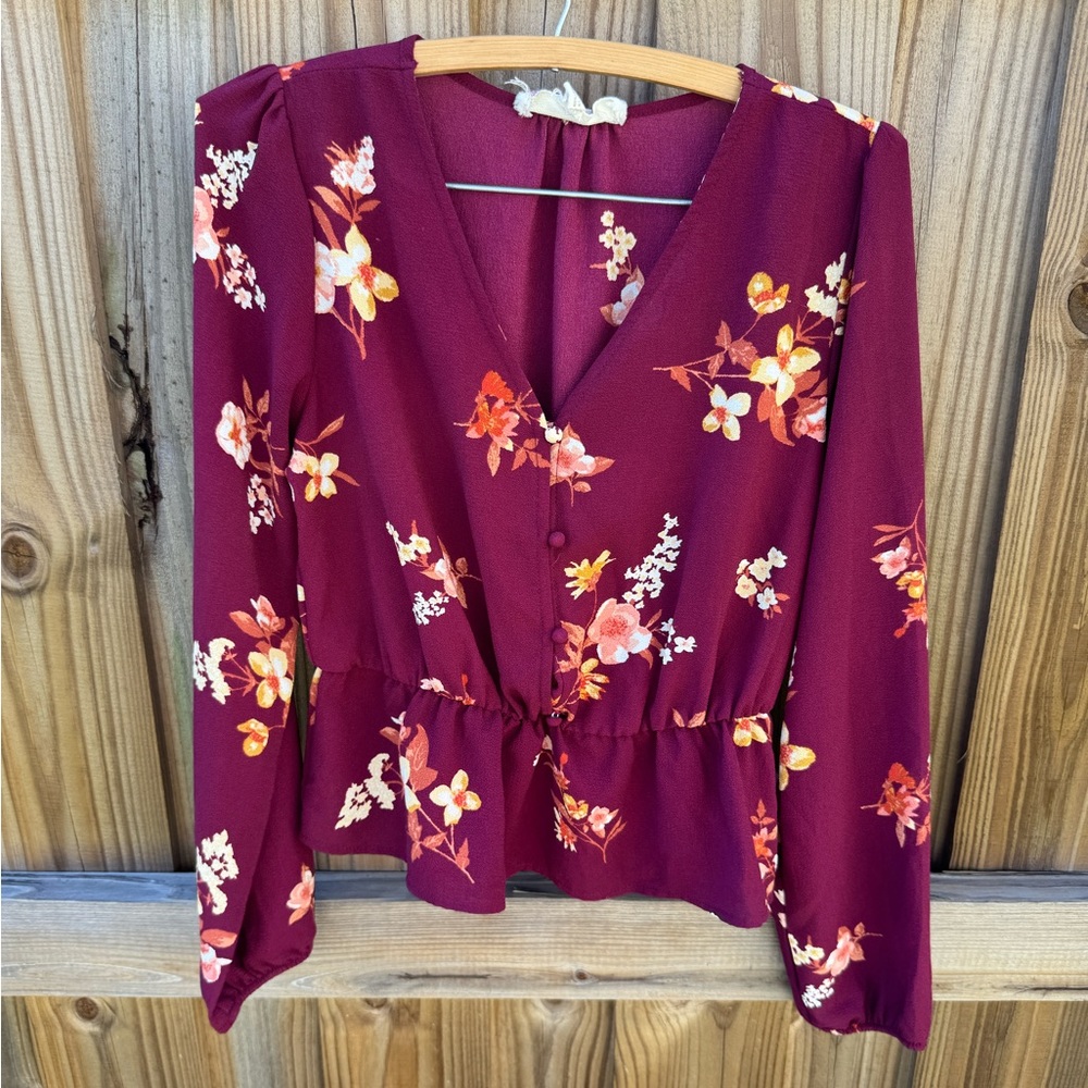 hippie rose floral blouse
